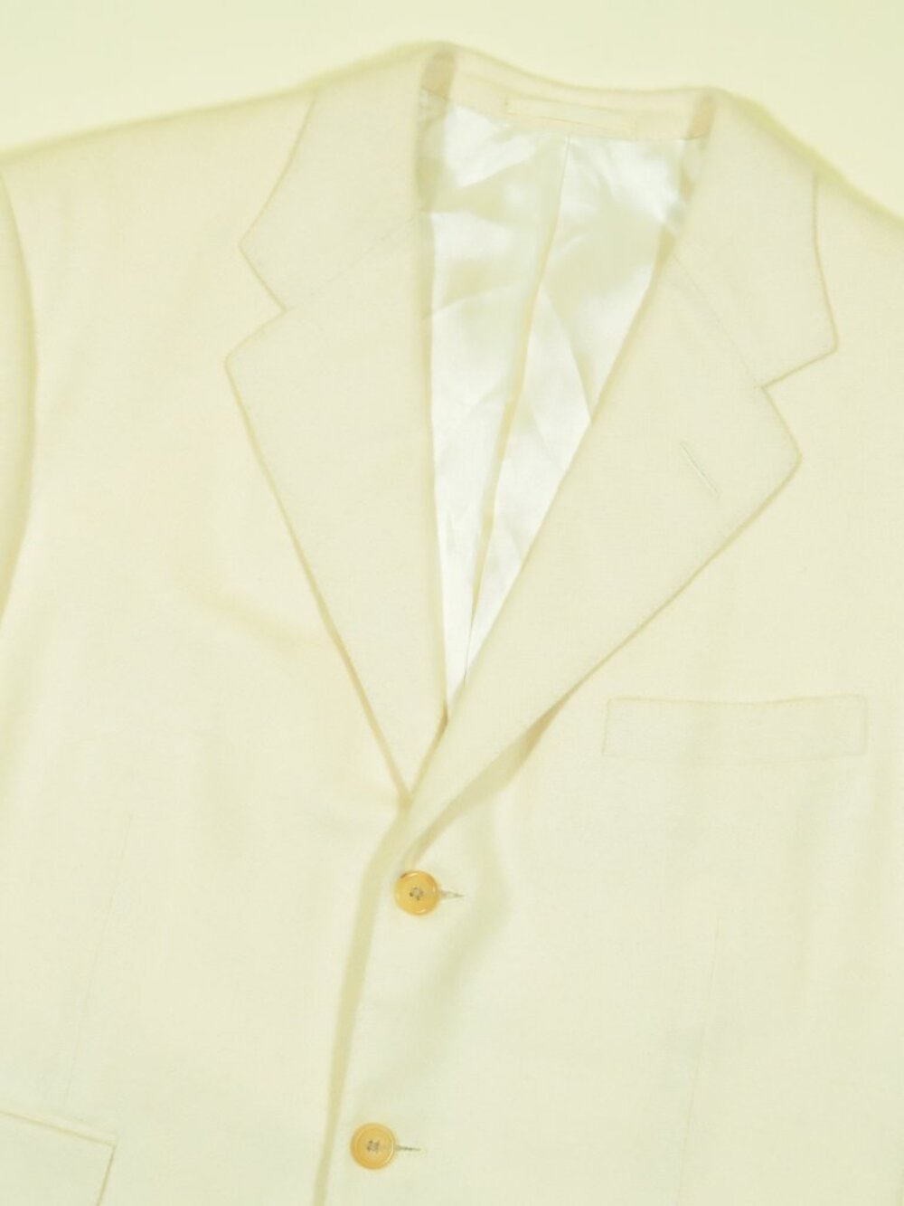 Ralph Lauren Purple Label Pure Cashmere Blazer Mens 40R Ivory 3B 2V Hopsack